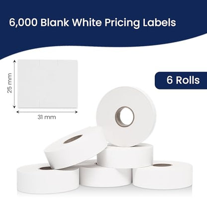 Pricing Labels for Monarch 1153 White - 6,000 Labels w/ 6 Rolls Value Pack, 1 Sleeve - Made in USA - color: White, size: 1 Sleeve