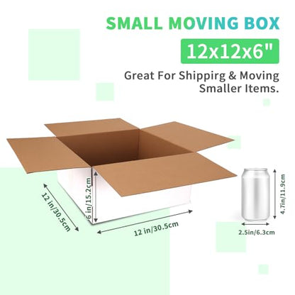 CRUGLA 12x12x6 Shipping Boxes 15 Pack, White Corrugated Cardboard Boxes with Side-Lock and Pre-Applied Double-Sided Tape, Easy Assemble Packing Mailer Boxes for Small Business Shipping - size: 12x12x6 Inch 15 Pack