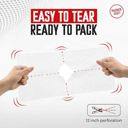 Tapsi Bubble Cushioning Wrap, 12 Inch x 72 Feet, 2 Rolls, Perforated Every 12”, Premium Quality Moving and Shipping Supplies, Made in USA
