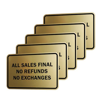 Signs ByLITA Classic Framed All Sales Final Sign (Brushed Gold) - X-Large 5 Pack - color: Brushed Gold, size: X-Large (7" x 10") 5 Pack