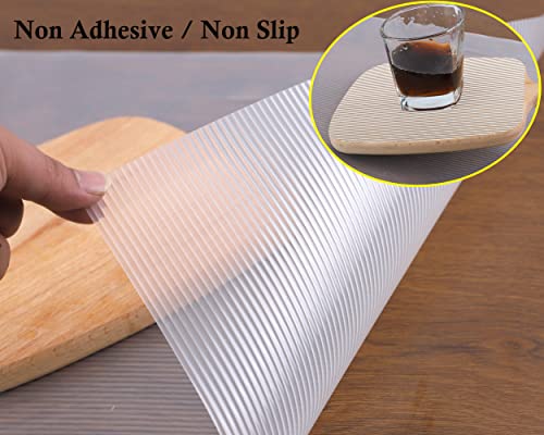 Shelf Liners for Kitchen Cabinets Non Adhesive 24 Inch Wide X 20 Ft Clear Non Slip Drawer Liner Waterproof Fridge Liner Closet Pantry Shelf Liner Cupboard Mat Kitchen Bathroom - size: 24"W x 240"L