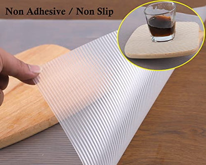 Shelf Liners for Kitchen Cabinets Non Adhesive 24 Inch Wide X 20 Ft Clear Non Slip Drawer Liner Waterproof Fridge Liner Closet Pantry Shelf Liner Cupboard Mat Kitchen Bathroom - size: 24"W x 240"L