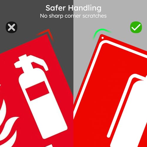 Fire Extinguisher Sign with Down Arrow, Two-Sided Metal Wall Mount, White on Red (4-Pack), 8x12 Inch - color: 4PK-Fire Extinguisher, size: 8"L x 12"W