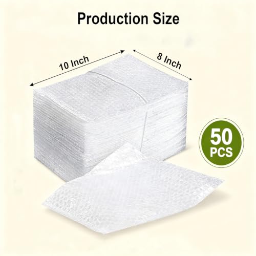 8x10Inch Bubble Out Bags 50pcs, Double Walled Cushioning Pouches Bag - size: 8x10Inch(50Pack)