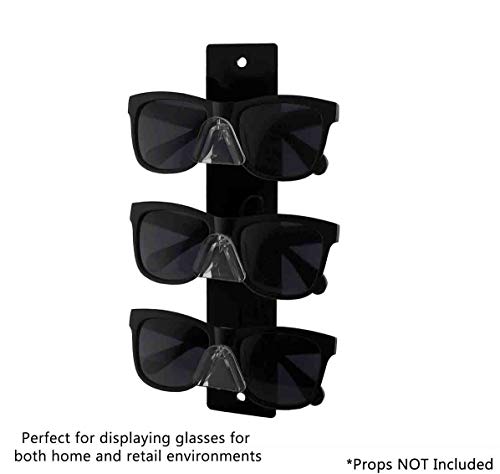 Marketing Holders 2 Pack Glasses Display 3 Pair Holder with Hanging Hardware Eye Doctor Office Retail Locations Sunglasses Organizer Eyeglasses Storage Space Saver Spectacles Warehouses - size: 3 Tier Black