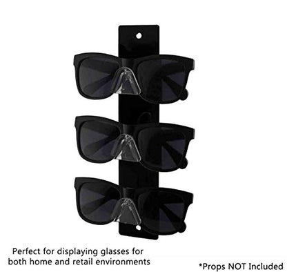 Marketing Holders 2 Pack Glasses Display 3 Pair Holder with Hanging Hardware Eye Doctor Office Retail Locations Sunglasses Organizer Eyeglasses Storage Space Saver Spectacles Warehouses - size: 3 Tier Black