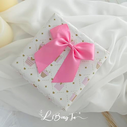 Pink 4.5 Inch Premade Twist Tie Small Gift Wrap Bows 24 Counts - color: Hot Pink