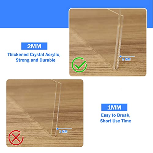 Acrylic Sign Holder 8.5 x 11 Horizontal 6 Pack Slant Back Acrylic Stands for Display Plexiglass Clear Acrylic Display Stands for Ad Frame, Picture Photo Frames, Promotions, Restaurants, Office - size: Horizontal 6 pack 8.5 x 11 inches
