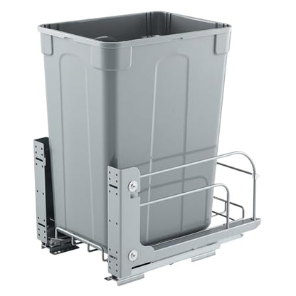 VEVOR Pullout Trash Can for Kitchen Cabinets, 35 QT Garbage Waste Recycling Bin, Under Mount Waste Container, with Heavy Duty Metal Soft Close Sliding System and Door Kit, for Sink, Under Counter - size: 35 QT, style: With Soft Close