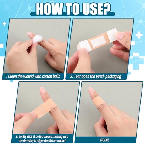 Timgle 1000 Pcs 3/4" X 3" Adhesive Waterproof Bandages Bulk - size: 3/4" x 3"