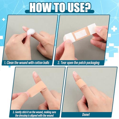 Timgle 1000 Pcs 3/4" X 3" Adhesive Waterproof Bandages Bulk - size: 3/4" x 3"