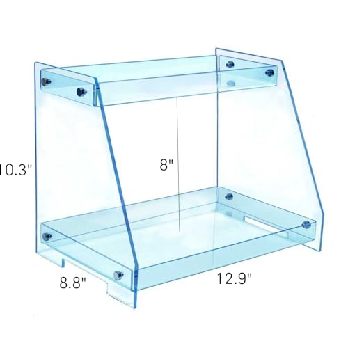 ROYALITA 2 Tier Shelf Bathroom Countertop Organizer Makeup Display Shelf - color: Blue
