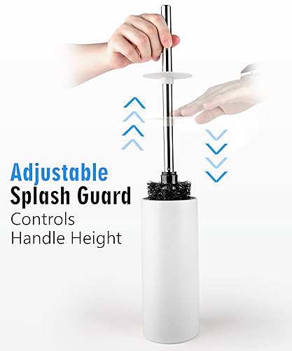 Matt White Ceramic Toilet Brush and Holder Set - color: Matt White, size: Set/2