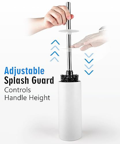 Matt White Ceramic Toilet Brush and Holder Set - color: Matt White, size: Set/2