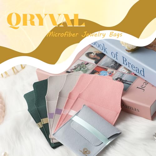 40 Set Microfiber Jewelry Pouches 3.15”x3.15”, Velvet Jewelry pouches Envelope Style Microfiber Bag, Extra Thick Jewelry Packaging Bags 40 Pcs with Cards for Bracelet Necklace Earrings (Multicolor) - color: Multicolor