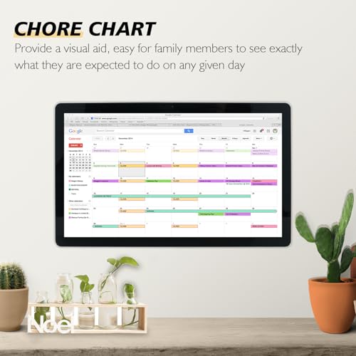 15.6 to 27 inch Touchscreen Digital Calendar & Wall Planners, Smart Whiteboard Calendar for Chore Chart & Work Schedule, Built in Speakers and Camera, Include Wall Mount & Desk Stand (17.3-inch) - size: 17.3-inch