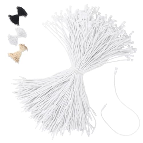 600pcs 7.7" Cotton Hanger Tag String for Clothing Tags,Hanging Tags,Bag tag Loops (Standard Thickness,White) - color: 07 Standard Thickness White*600pcs
