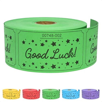 ESSENTIAL 500 Raffle Tickets, Good Luck Raffle Cards - color: Green, size: 3.5"x2"