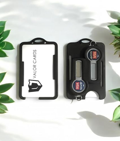 FicaraCo - RSA and ID Badge Holder *Nearly Indestructible* (Double RSA ID Badge Holder - Midnight Black) - style: Double RSA ID Badge Holder - Midnight Black