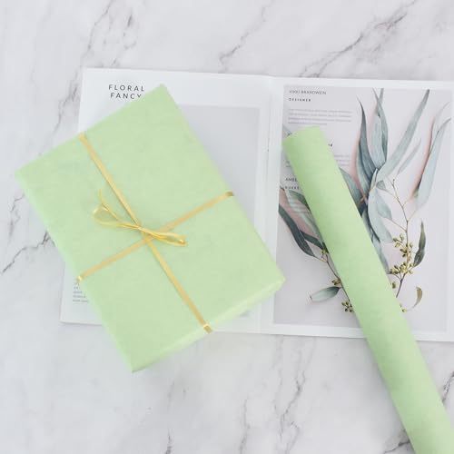 BEISHIDA Sage Green Gift Wrapping Paper Roll, 15in X 32ft Kraft Bulletin Board Paper Gift Wrap for Christmas Mother's Day Valentine's Day Graduation, Flower Wrap - color: sagegreen