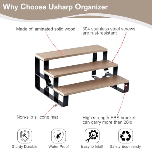 3 Tier Cologne & Perfume Stand, Wooden Dresser Perfume Display Shelf - color: Walnut, size: 3 Tiers-width=11.2"