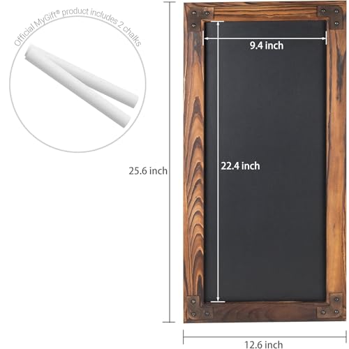 MyGift Wall Mounted Large Chalkboard Sign with Burnt Wood Frame - color: Burnt Wood