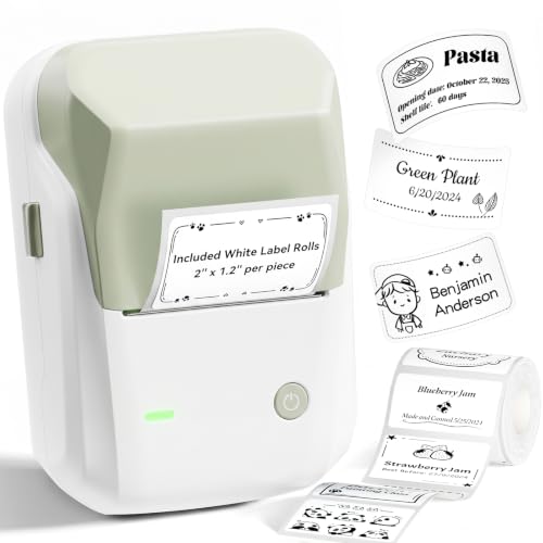 NIIMBOT B1 Label Maker, 2Inch Bluetooth Label Printer for Home, Green - color: Green, size: Printer+Tape