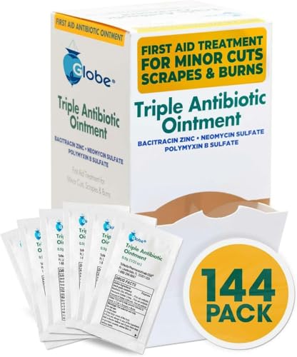 Globe Triple Antibiotic Ointment 0.9g Packets, First Aid 144-Count