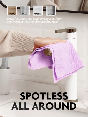Fantasticlean Microfiber Cleaning Cloth Roll-75 Sheets, 12" x 12" (Purple) - color: Purple, size: 75 pack
