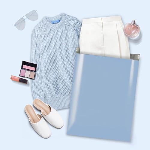 Metronic Poly Mailers 19x24 500PC Shipping Bags for Clothes Small Business - color: Light Blue, size: 19x24 500PC