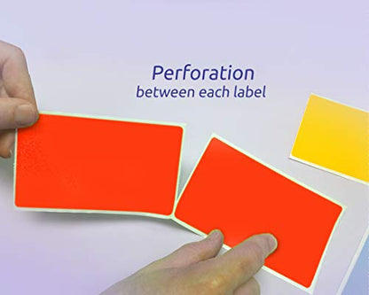 NextDayLabels 500 Rectangle Stickers, Color Coding Labels Roll, (3" x 5") - color: Fluorescent Red