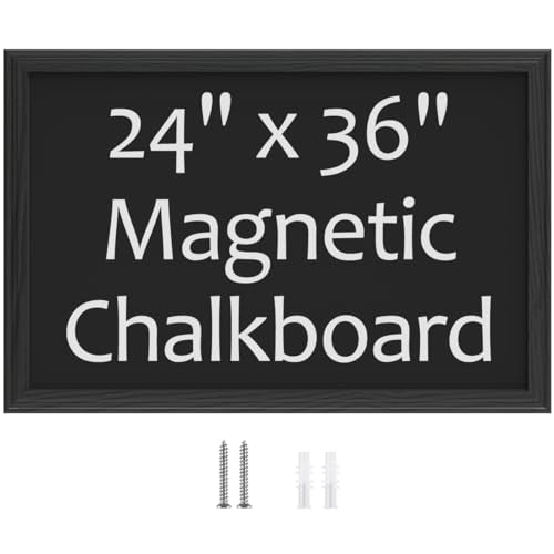 Chalkboard,Magnetic Chalk Board with Wood Frame, 23.6" x 35.4",Black - color: Black, size: 35"W x 23.6"H