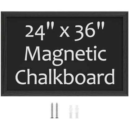 Chalkboard,Magnetic Chalk Board with Wood Frame, 23.6" x 35.4",Black - color: Black, size: 35"W x 23.6"H