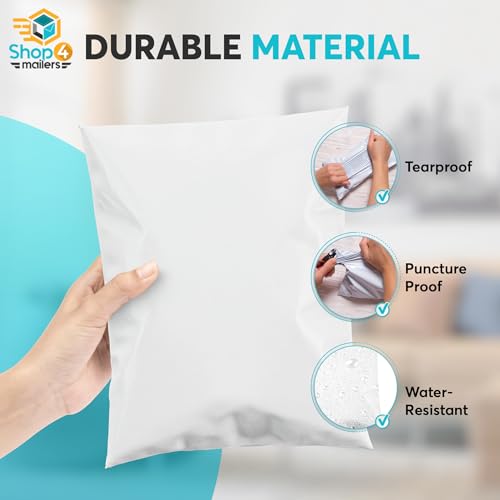 1000 Count 7.5x10.5 Permanent Self Seal White Poly Mailers, 2.17 Mil - size: 1000 Pack