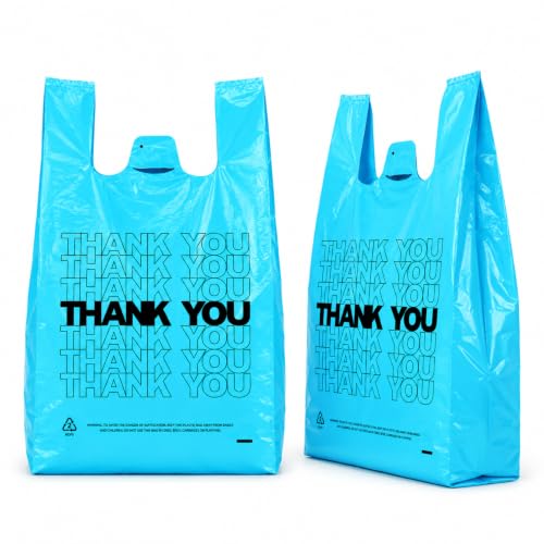 YoYoRain 800 Count Blue T-Shirt Bags, 11 x 6 x 21 in
