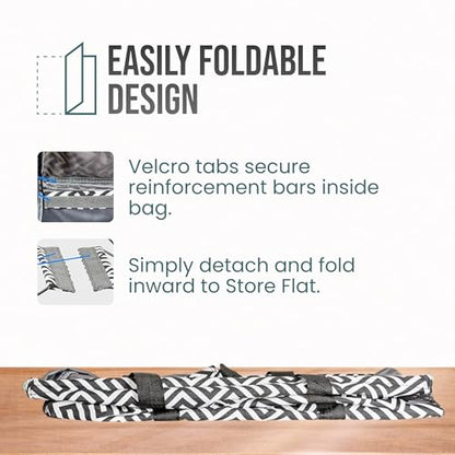 Extra Large Utility Tote Bag - Oversized Collapsible Beach Bag - Geo Black - color: Geo Black