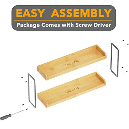 SpaceAid 30" Wide Kitchen Shelf Organizer for Stove, Magnetic Bamboo Spices Shelf for Home Stove Kitchen Storage Organization (Fit for Flat Top Only, 2-Tier) - size: 30" Wide, Natural, 2-Tier