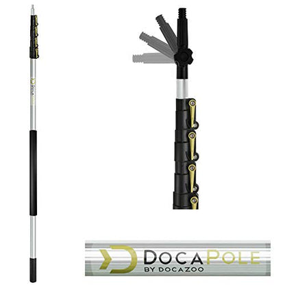 DOCA Scrub Brush 7-30 Ft with Long Handle Extension Pole - Outdoor Broom and Scrubbing Brush for House Floor, Deck, Patio, Car - Hard Brush - size: With Pole - 30 Ft, style: Hard Brush