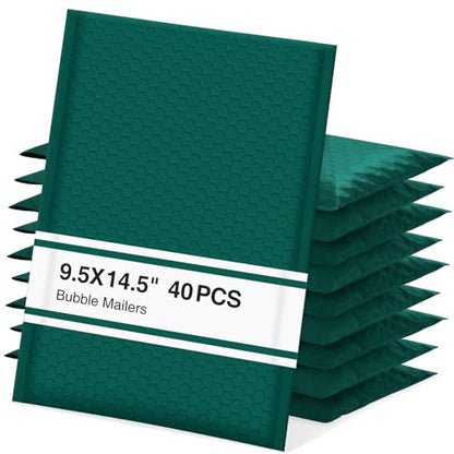 UCGOU Bubble Mailers 9.5x14.5" 40 Pack Usable Size 9.5x13.5" Green Padded - color: Green, size: 9.5x14.5" 40PC