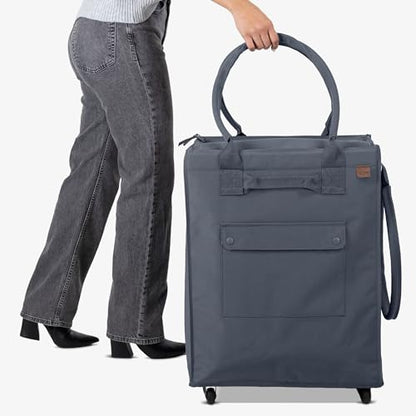 CleverMade Rolling Tote Bag With Wheels, 90L, 75 lb, Gunmetal - color: Gunmetal, size: 90l