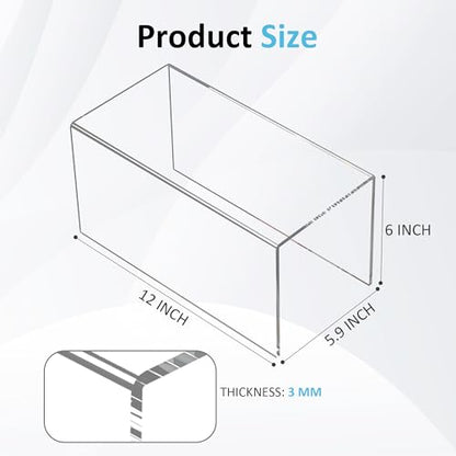 Sezanrpt Acrylic Shelf Riser 12x5.9x6 pack of 2, Large Acrylic Risers for Desserts, Cupcake, Toys, Collectibles, Merchandises, 12x5.9x6 Inch - color: Clear, size: 12x5.9x6 Inch