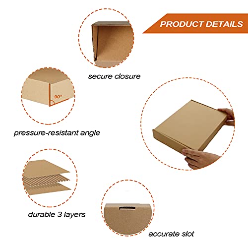 PHAREGE 25 Pack 11x8x2 inch Cardboard Shipping Boxes, Brown Mailing Box - color: Brown, size: 11x8x2 inch 25 Pack