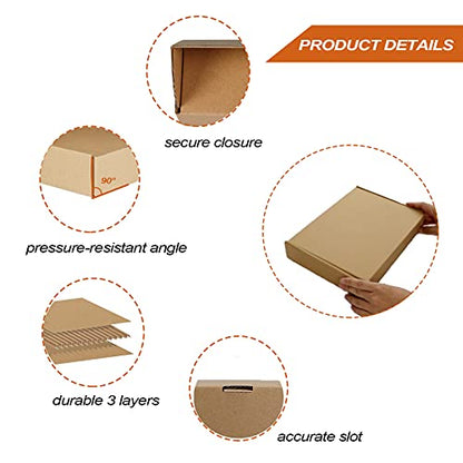 PHAREGE 25 Pack 11x8x2 inch Cardboard Shipping Boxes, Brown Mailing Box - color: Brown, size: 11x8x2 inch 25 Pack