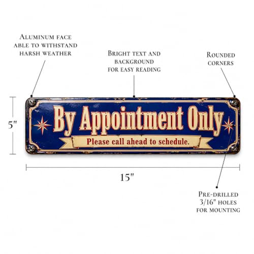 By Appointment Only Vintage Enamel Business Sign - style: By Appointment Only
