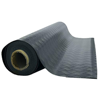 Rubber Cal Diamond-Grip Floor Mat - color: Dark Grey, size: 2mm x 4 x 10-Feet