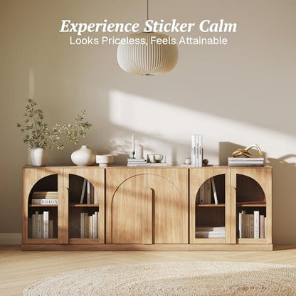 BELLEZE Bijou 3-Piece Modular Sideboard Buffet Cabinet - Camel - color: Bijou Camel Aab