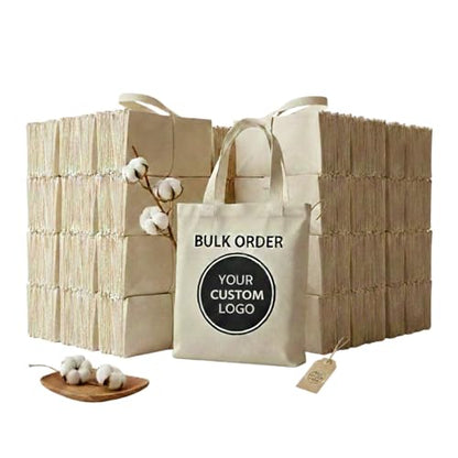 100 of Custom Tote Bags with Colorful Logo or Text