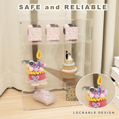 4 Shelf Acrylic Display Case with Lock, Cabinet for Collectibles - size: Acrylic Display Case-4
