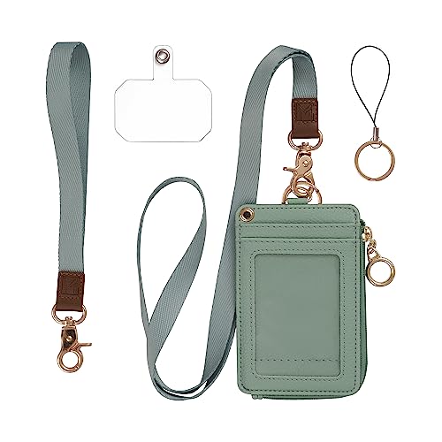 MONDO DESIGNS 2-in-1 Lanyard Wallet ID Badge Holder - Sage Green - color: Green