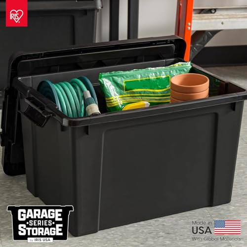 IRIS USA 6-Pack 20 Gal Heavy Duty Lockable Storage Totes with Lids, Black - color: Black, size: 20 Gal - 4 Pack